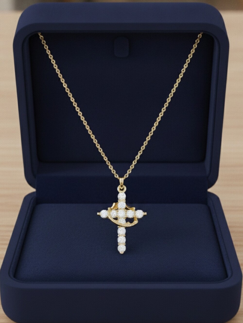 Elegant Gold Cross Pendant Necklace